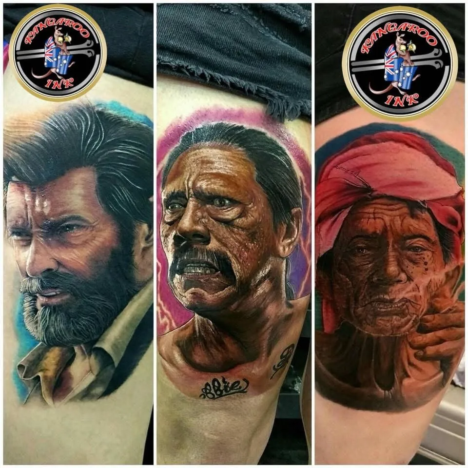 Realism portrait tattoo examples by Kangaroo Ink Patong